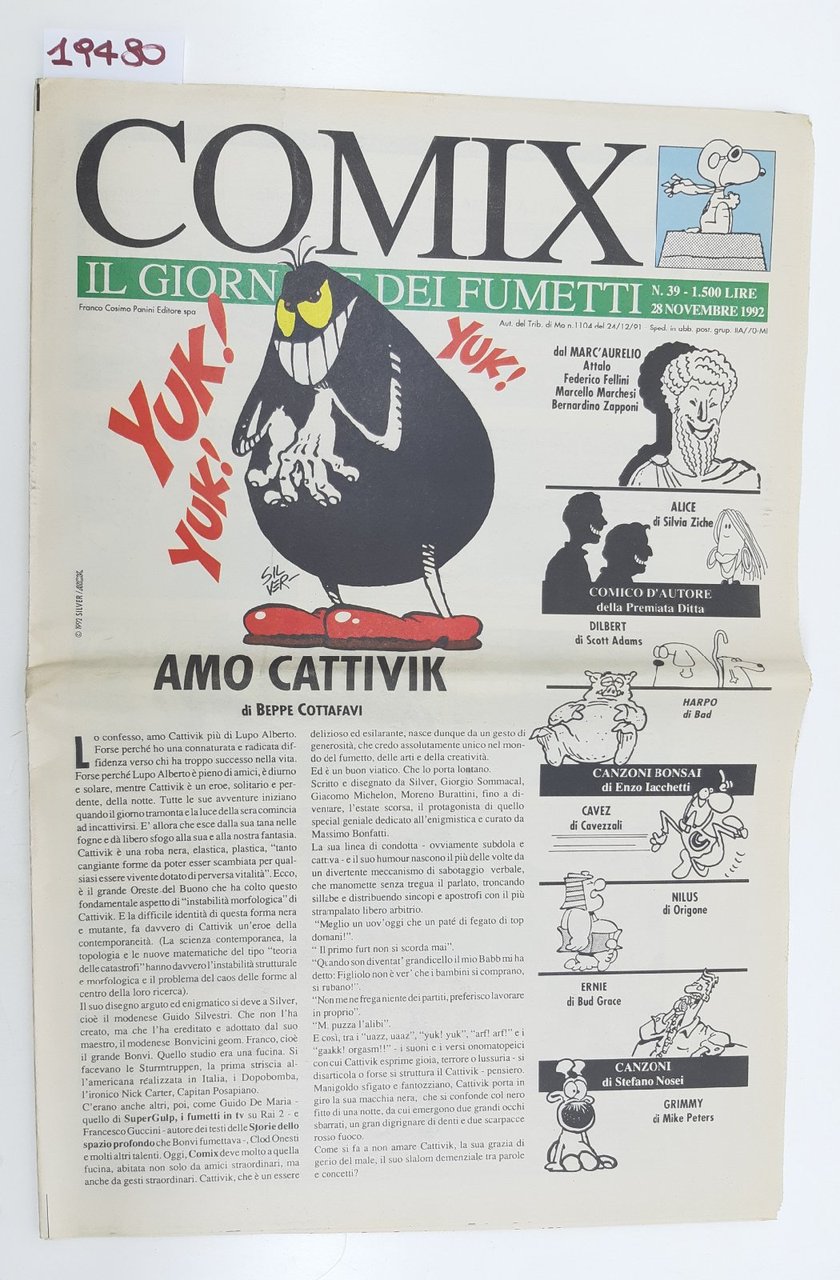 Comix il giornale dei fumetti numero 39 28 novembre 1992 … | Immagine principale