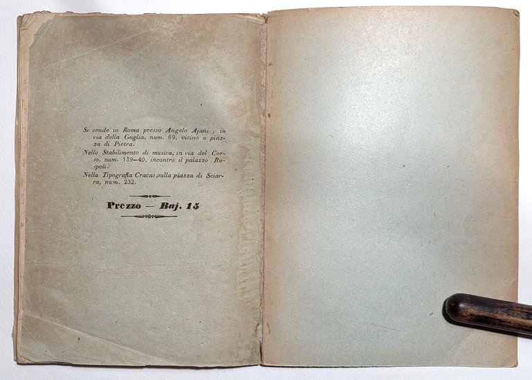 Congresso di Vienna Roma dai tipi di Angelo Ajani 1847