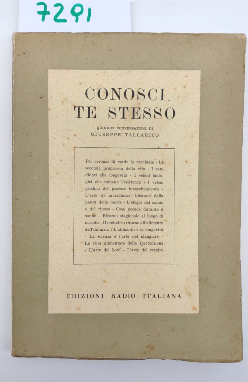 Conosci te stesso 15 conversazioni di Giuseppe Tallarico edizioni Radio …