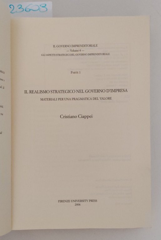 Cristiano Ciappei Il realismo strategico del governo d'impresa materiale per … | Immagine Gallery 3