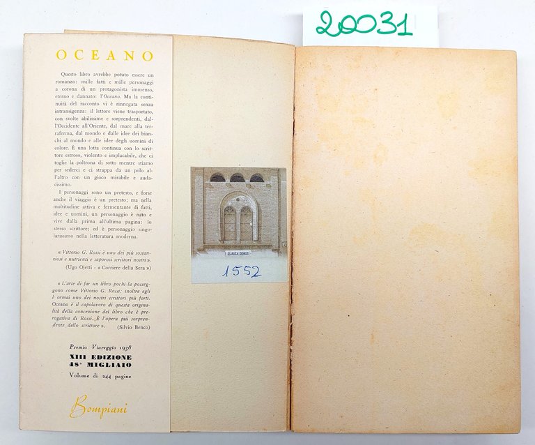 D. Vittorio G. Rossi Oceano Bompiani 1945 13° edizione