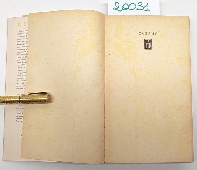 D. Vittorio G. Rossi Oceano Bompiani 1945 13° edizione