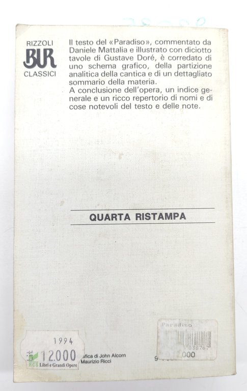 Dante Alighieri La Divina commedia Paradiso BUR Rizzoli 4° edizione … | Immagine Gallery 3