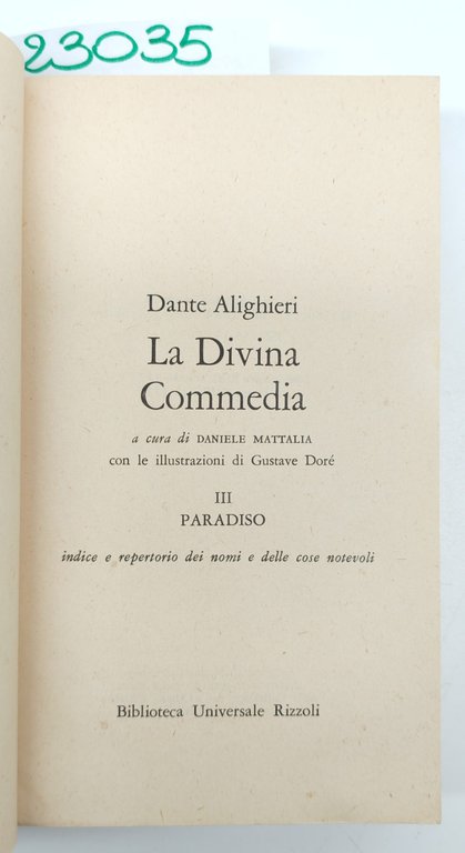 Dante Alighieri La Divina commedia Paradiso BUR Rizzoli 4° edizione … | Immagine Gallery 5
