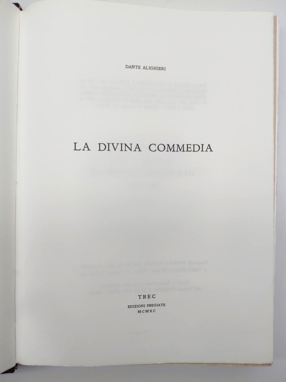 Dante Alighieri La Divina commedia Trec edizioni pregiate 1990