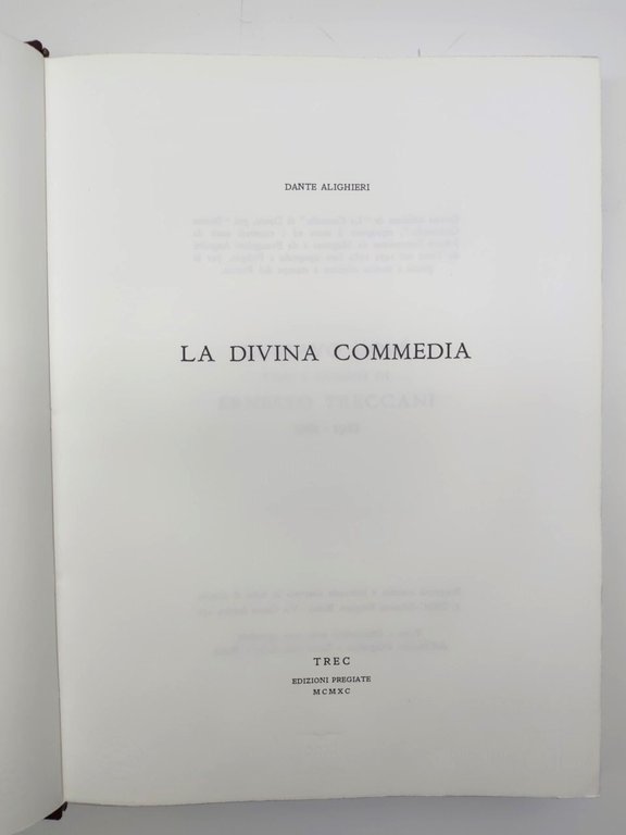 Dante Alighieri La Divina commedia Trec edizioni pregiate 1990