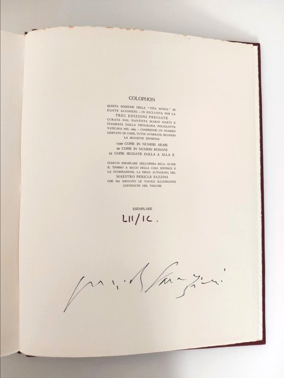 Dante Alighieri Vita Nova Trec edizioni pregiate 1984