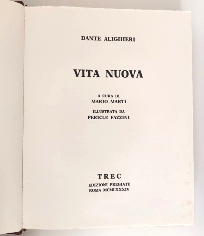 Dante Alighieri Vita Nova Trec edizioni pregiate 1984