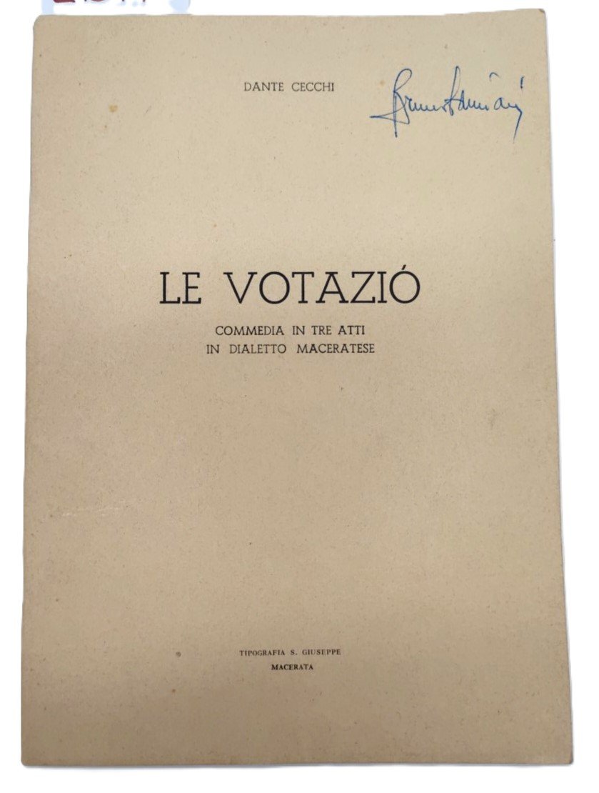 Dante Cecchi Le votaziò commedia in tre atti in dialetto …
