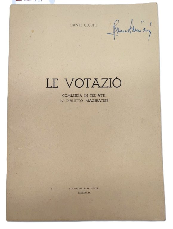 Dante Cecchi Le votaziò commedia in tre atti in dialetto … | Immagine Gallery 1