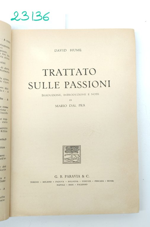 David Hume Trattato sulle passioni Paravia 1965 2° ristampa 2° … | Immagine Gallery 3