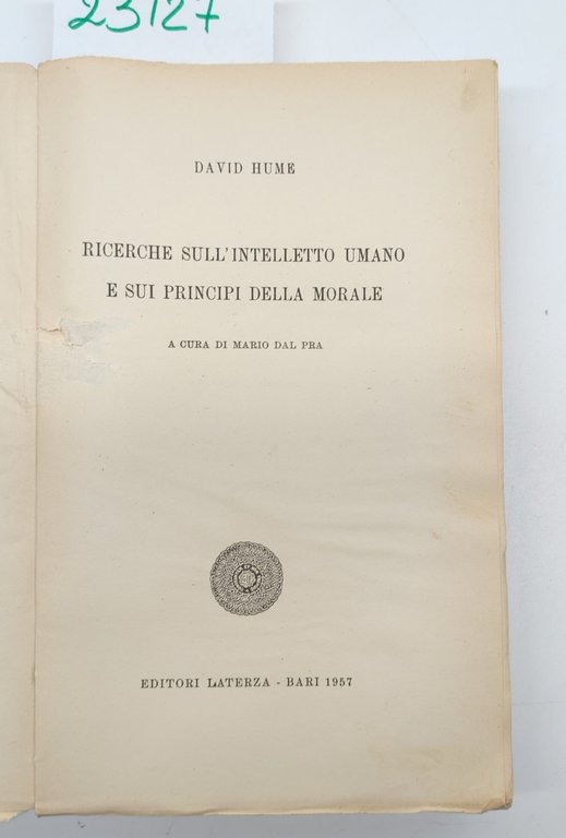 Davide Hume Ricerche sull'intelletto umano e sui principi della morale … | Immagine Gallery 4