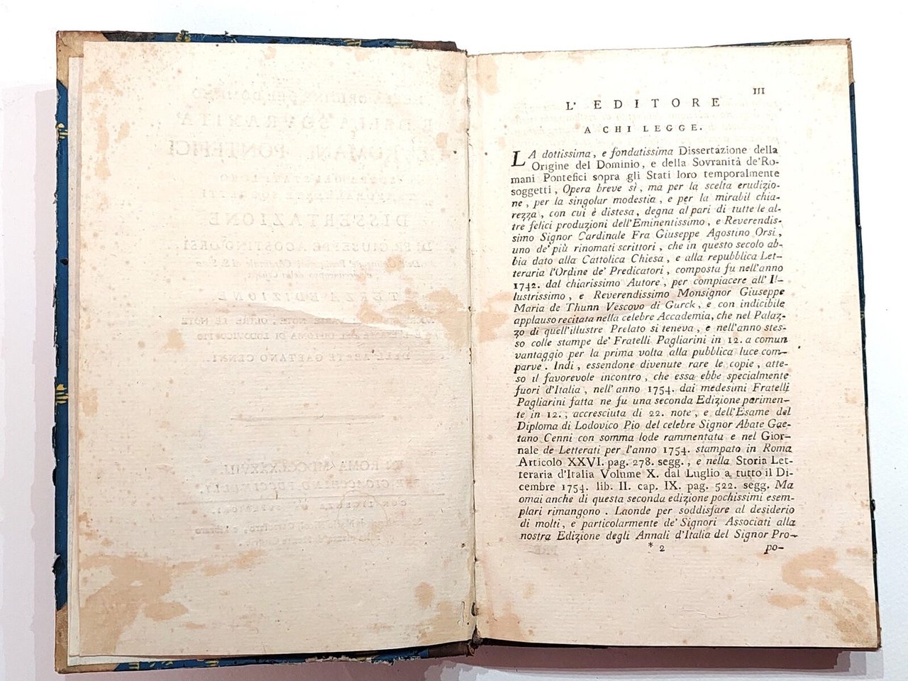 Della origine del dominio e della sovranità de' romani Pontefici …