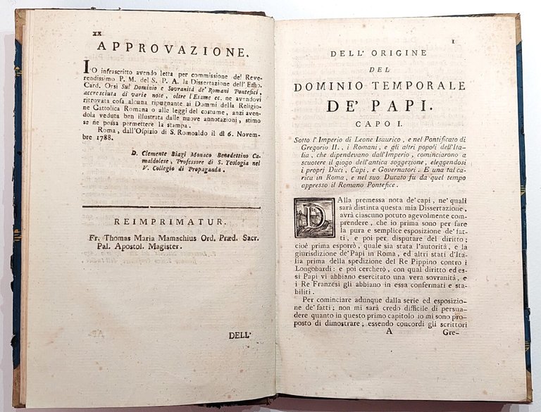 Della origine del dominio e della sovranità de' romani Pontefici …
