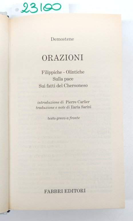 Demostene Orazioni Fabbri ristampa 1996 | Immagine Gallery 3