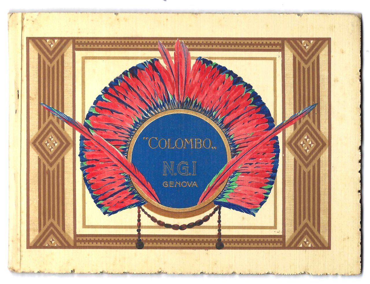 Depliant Brochure Navigazione generale italiana Genova transatlantico Colombo anni '30