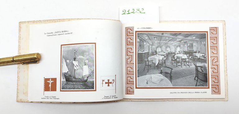 Depliant Brochure Navigazione generale italiana Genova transatlantico Colombo anni '30