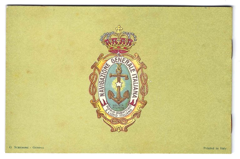 Depliant Brochure Navigazione generale italiana piroscafo Cristoforo Colombo 2° classe …