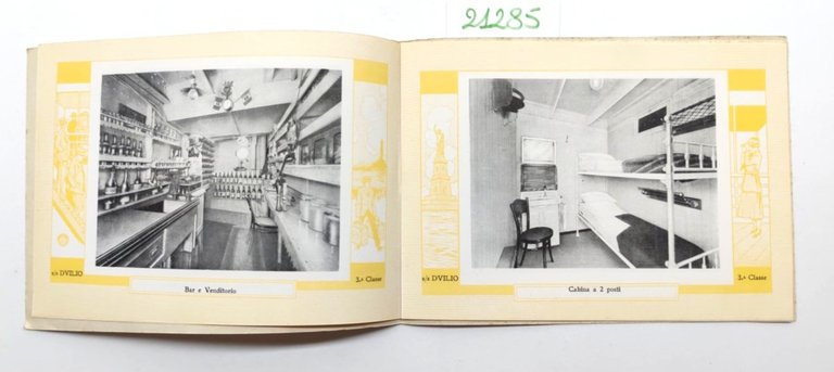 Depliant Brochure Navigazione generale italiana piroscafo Duilio 3° classe anni …