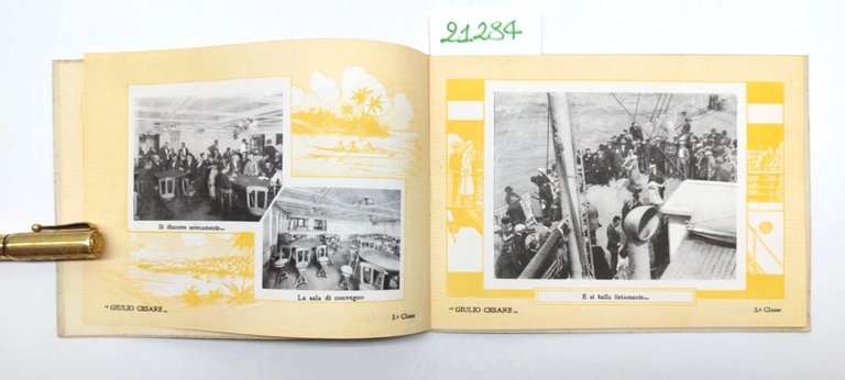 Depliant Brochure Navigazione generale italiana piroscafo Giulio Cesare 3° classe …