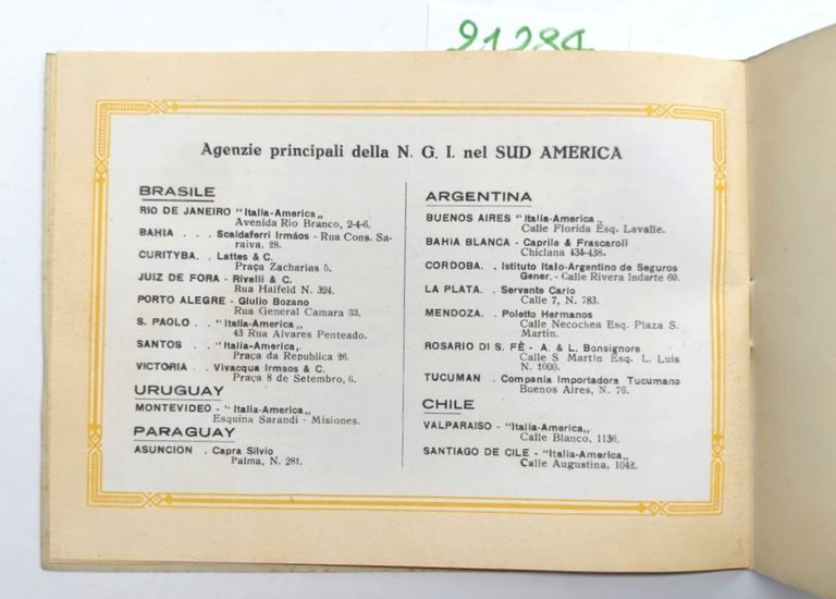 Depliant Brochure Navigazione generale italiana piroscafo Giulio Cesare 3° classe …