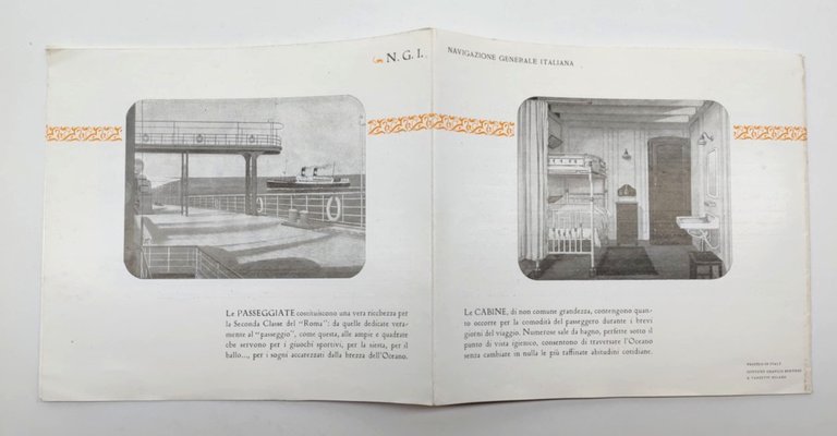 Depliant Pubblicità Navigazione generale italiana Roma linea Express Genova - …