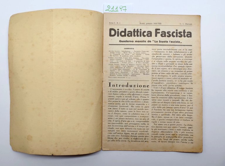Didattica fascista quaderno mensile de la scuola fascista anno 1 …