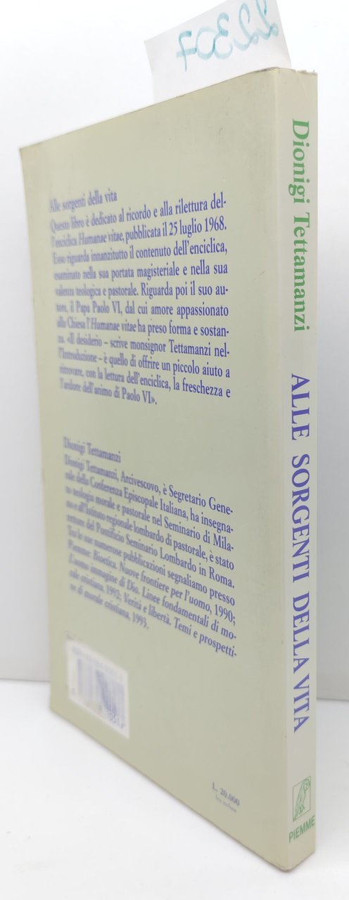 Dionigi Tetamanzi Alle sorgenti della vita Piemme 1° edizione 1993 | Immagine principale