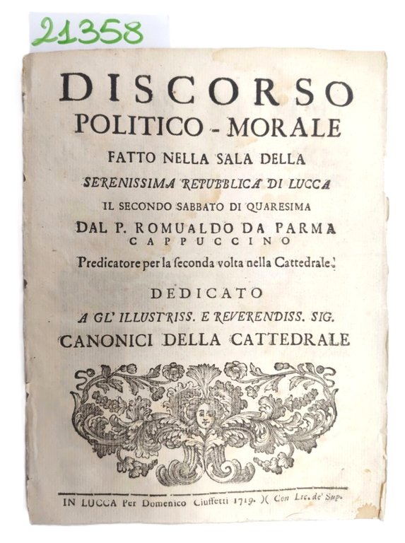 Discorso politico-morale fatto nella sala della serenissima Repubblica di Lucca … | Immagine Gallery 1