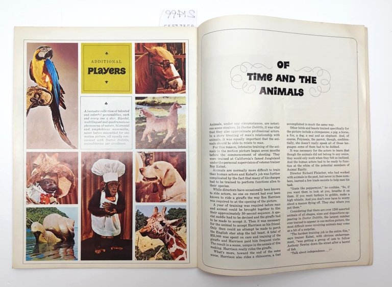 Doctor Doolittle 1967 Twenty Century Fox movie program book