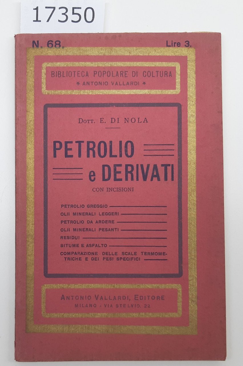 E. di Nola Petrolio e derivati Vallardi 1933