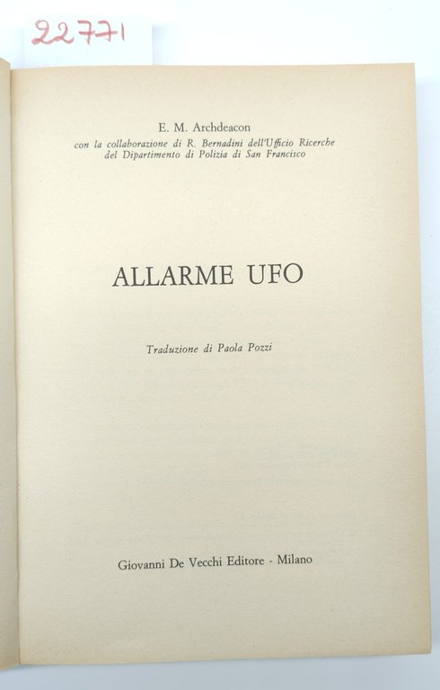 E. M. Archdeacon Allarme UFO De Vecchi 1977