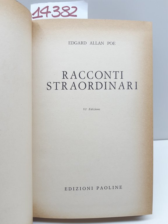 Edgar Allan Poe Racconti straordinari 6° ed. Paoline 1963