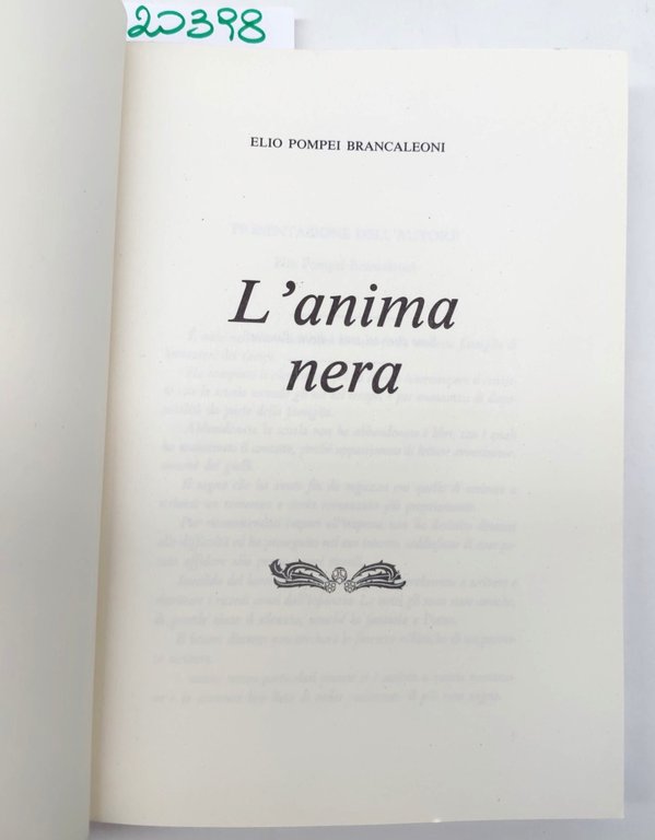 Elio Pompei Brancaleoni L'anima nera 2° edizione 1991