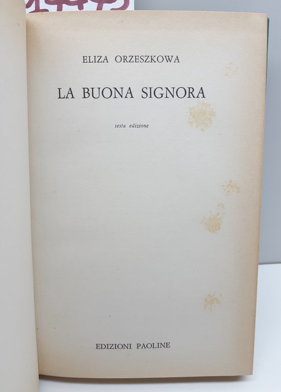 Eliza Orzeszkowa La buona signora 6° ed. Paoline 1963
