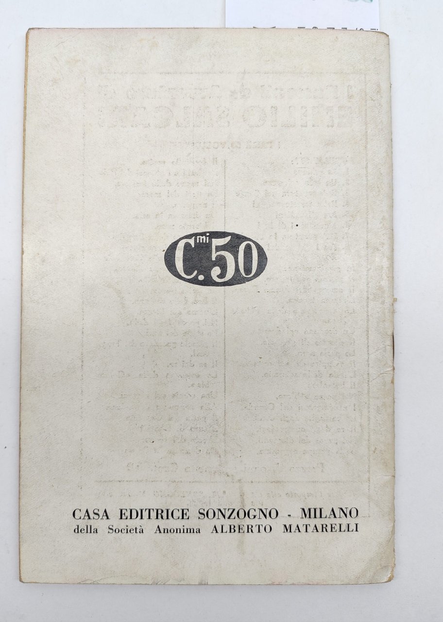 Emilio Salgari I cacciatori di lupi Sonzogno 1940