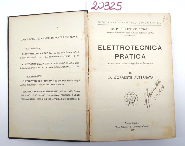 Enrico Cesari Elettrotecnica pratica II La corrente alternata Cesari Edit. …
