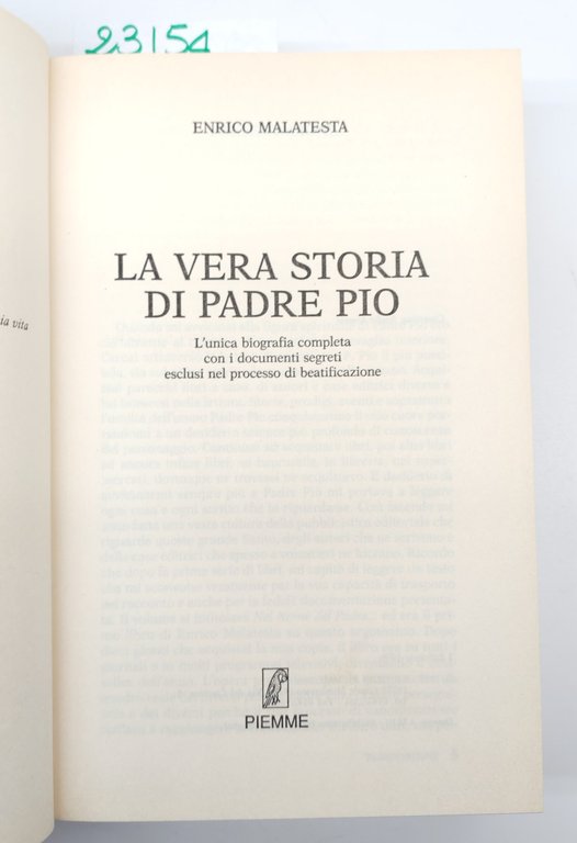 Enrico Malatesta La vera storia di Padre Pio Piemme 1° … | Immagine Gallery 4