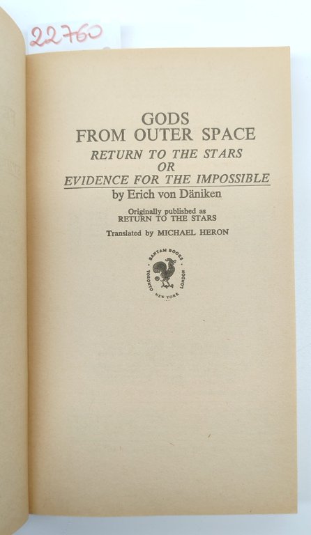 Erich Von Danicken Gods from other space 24° edizione 1973 …