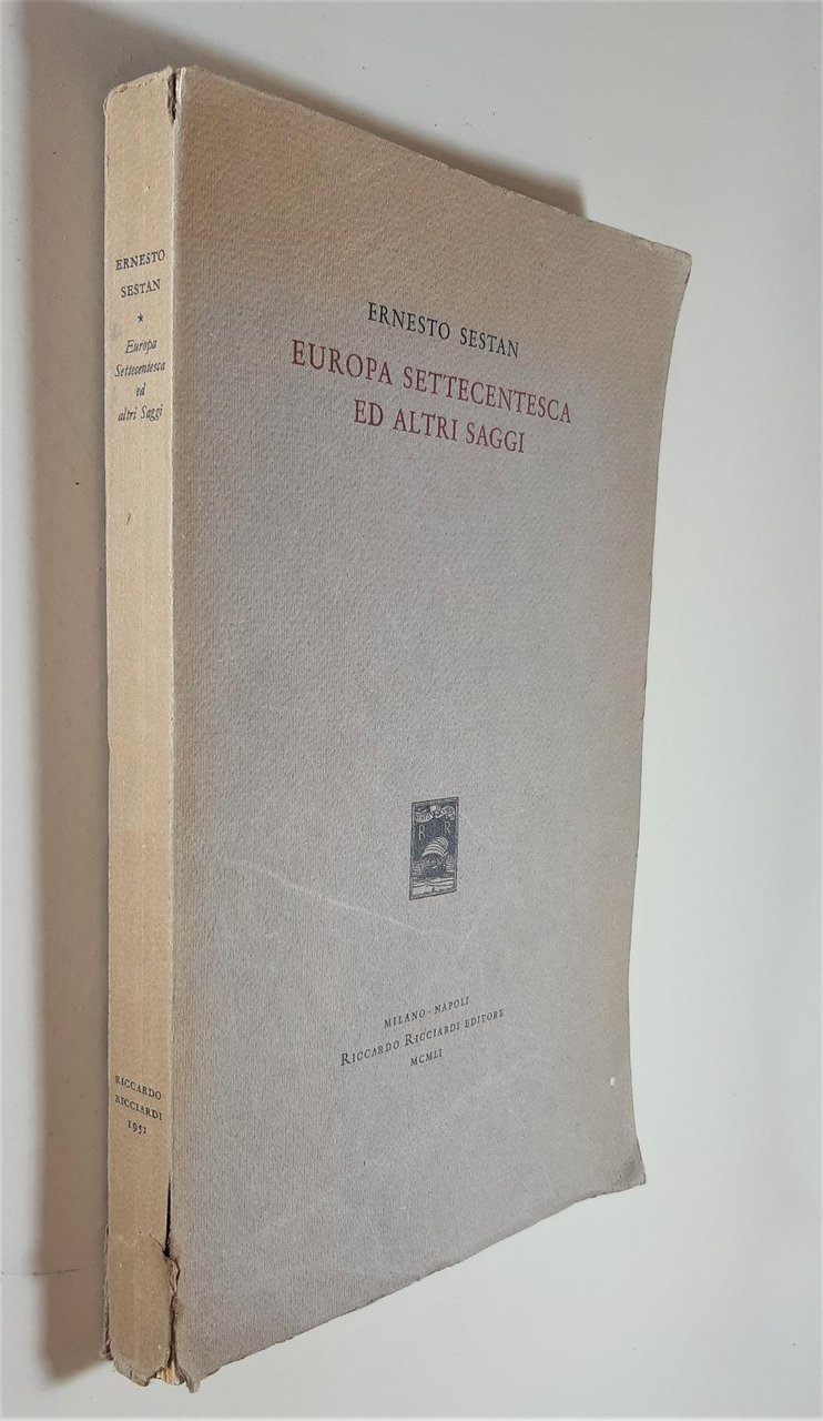 Ernesto Sestan Europa settecentesca ed altri saggi Ricciardi 1951 con …