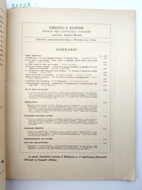 Esercito e nazione novembre 1928 n 11 Rivista per l'ufficiale …