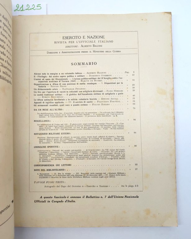 Esercito in azione n. 1 gennaio 1928 Rivista per l'ufficiale …