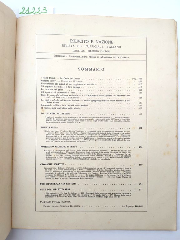 Esercito in azione n. 5 Maggio 1927 Rivista per l'ufficiale …