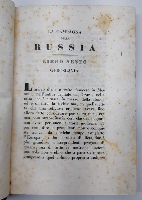 Eugenio Labaume La campagna della Russia due volumi Macerata Mancini …