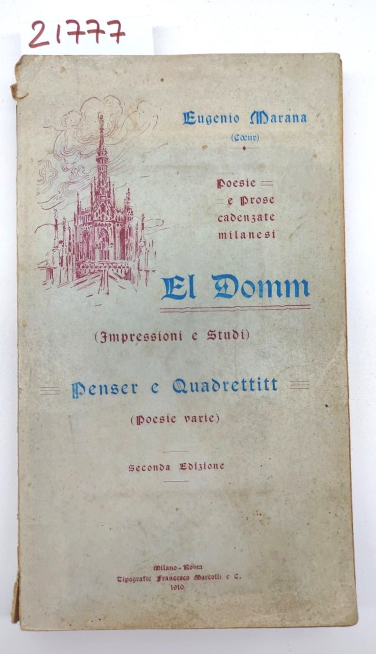 Eugenio Manara El Domm Penser e Quadrettitt poesie e prose …