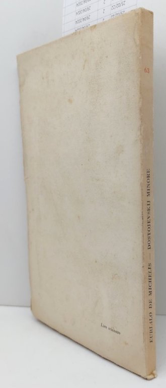Eurialo De Michelis Dostoevskij Minore Nuova Italia 1954