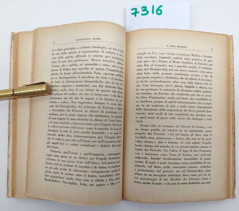 Eurialo De Michelis Dostoevskij Minore Nuova Italia 1954