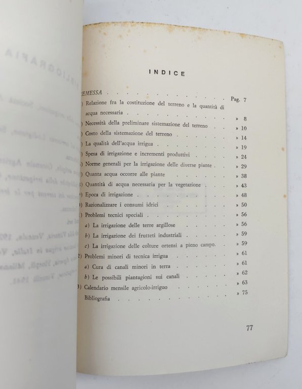 Evaristo Jelmoni Piccola antologia di tecnica irrigua numero 13 1972