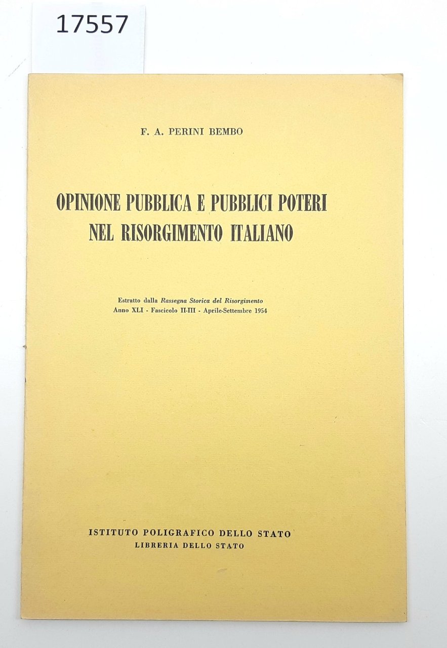 F. A. Perini Bembo Opinione pubblica e pubblici poteri nel …
