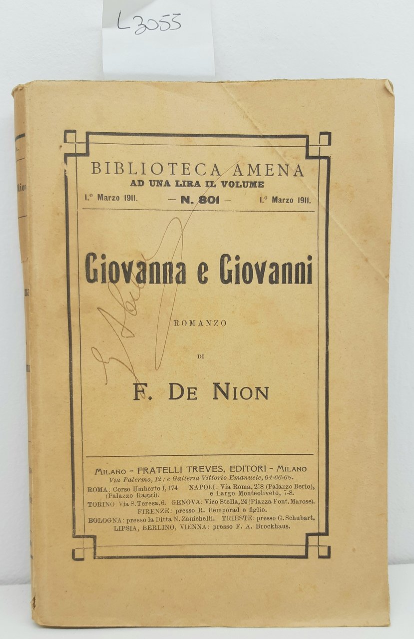 F. De Nion Giovanna E Giovanni 1911 Abela Carboneria